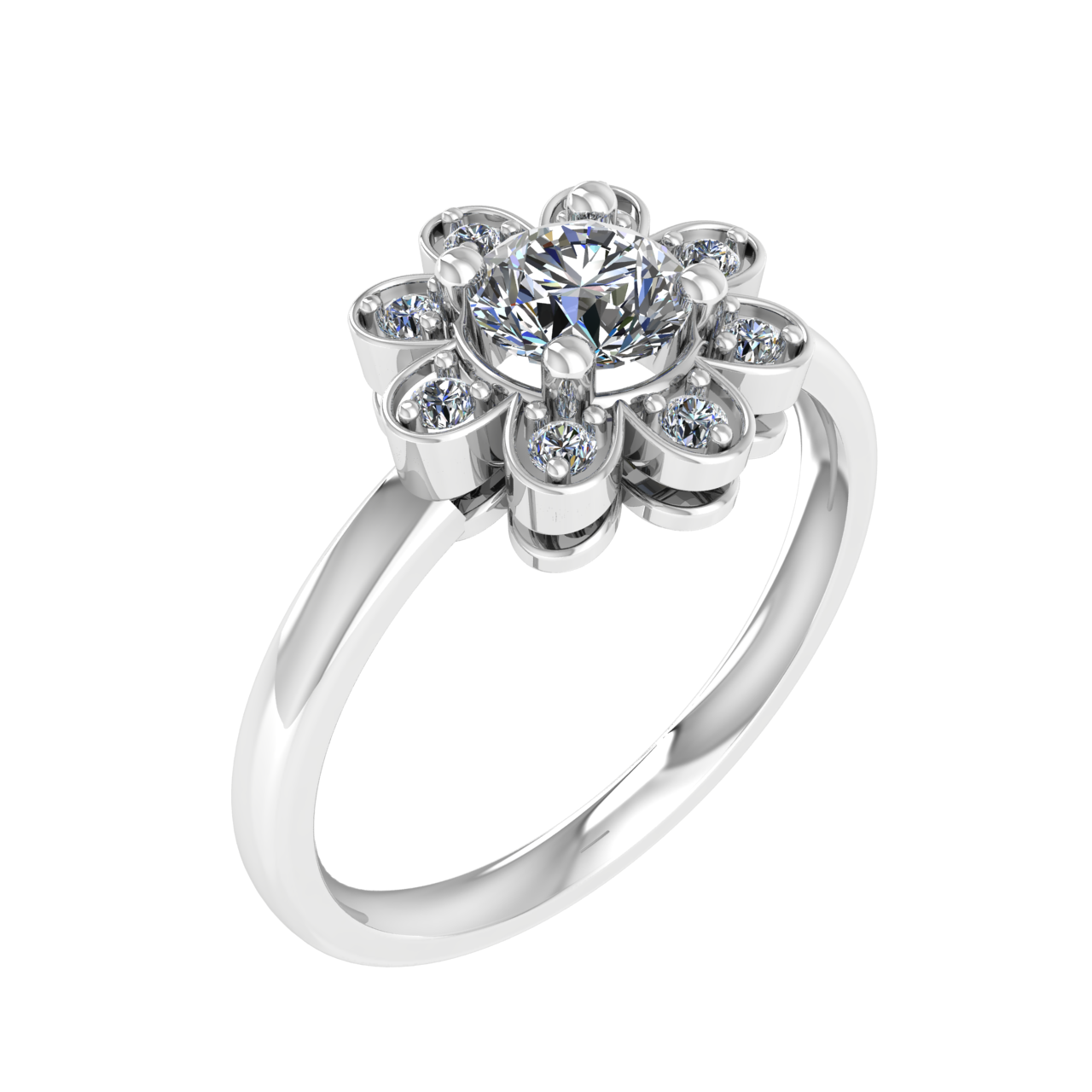 HALO 5.00mm ROUND ENGAGEMENT RING